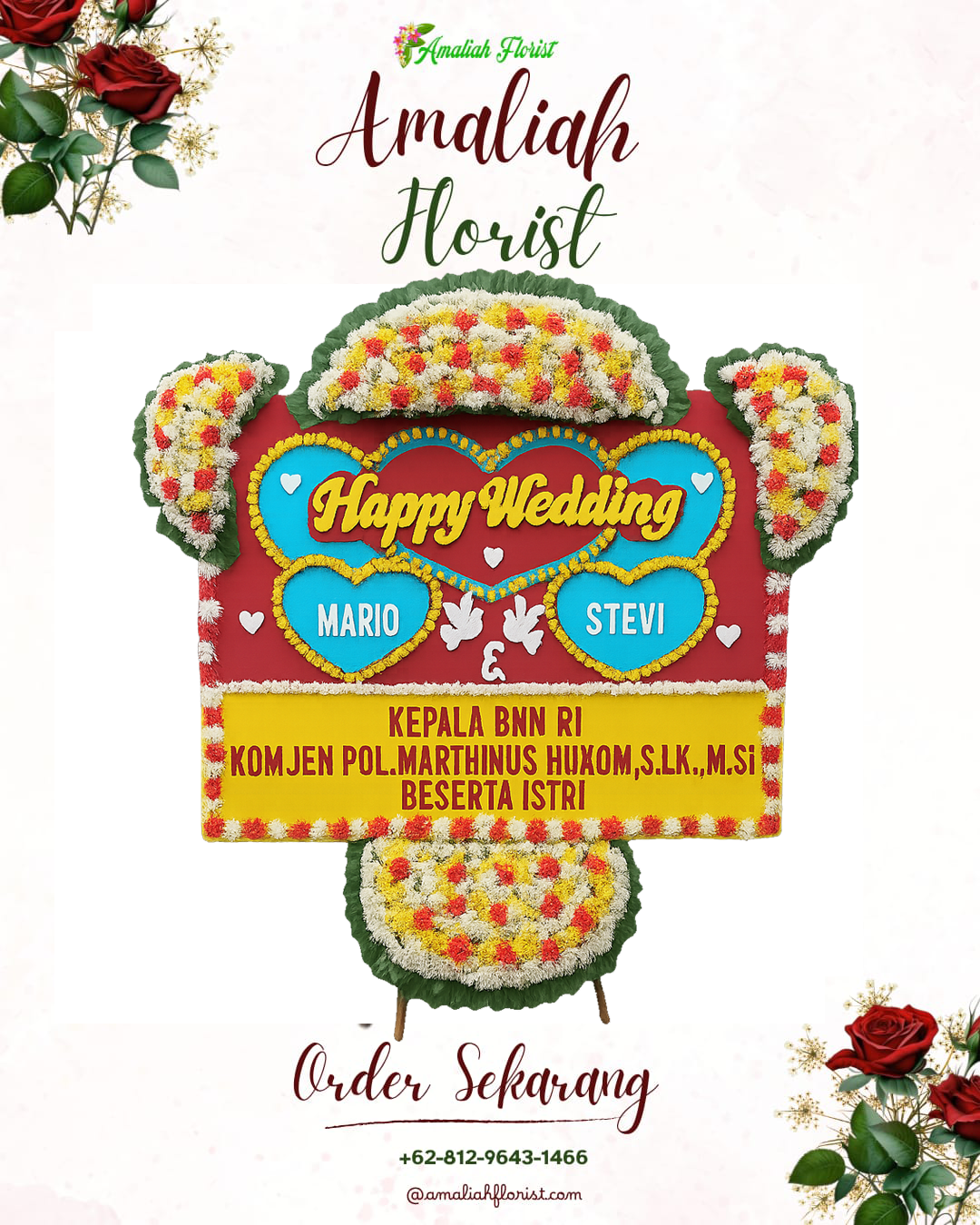 Papan Bunga Pernikahan Patia
